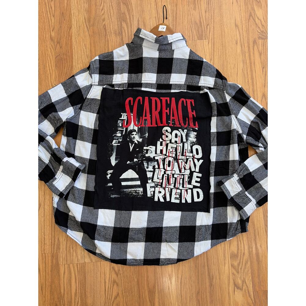 Scarface Upcycled Flannel Shirt Size 3XL Unisex